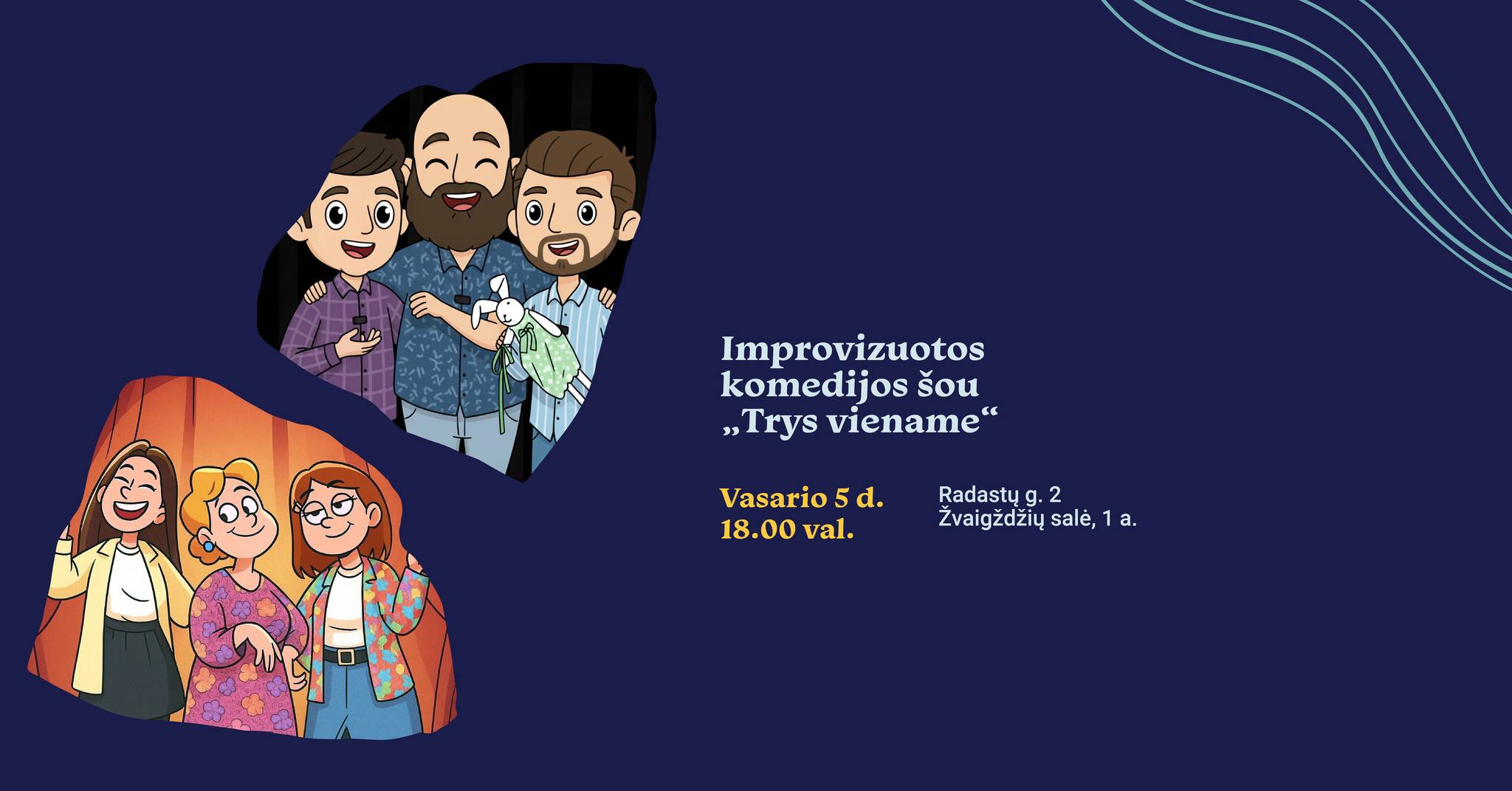 Improvizuotos komedijos šou „Trys viename“